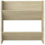Wand-Schuhschrank Sonoma-Eiche aus Holzwerkstoff mit 2 Kippböden, 60x18x60 cm. Schuhkommode.