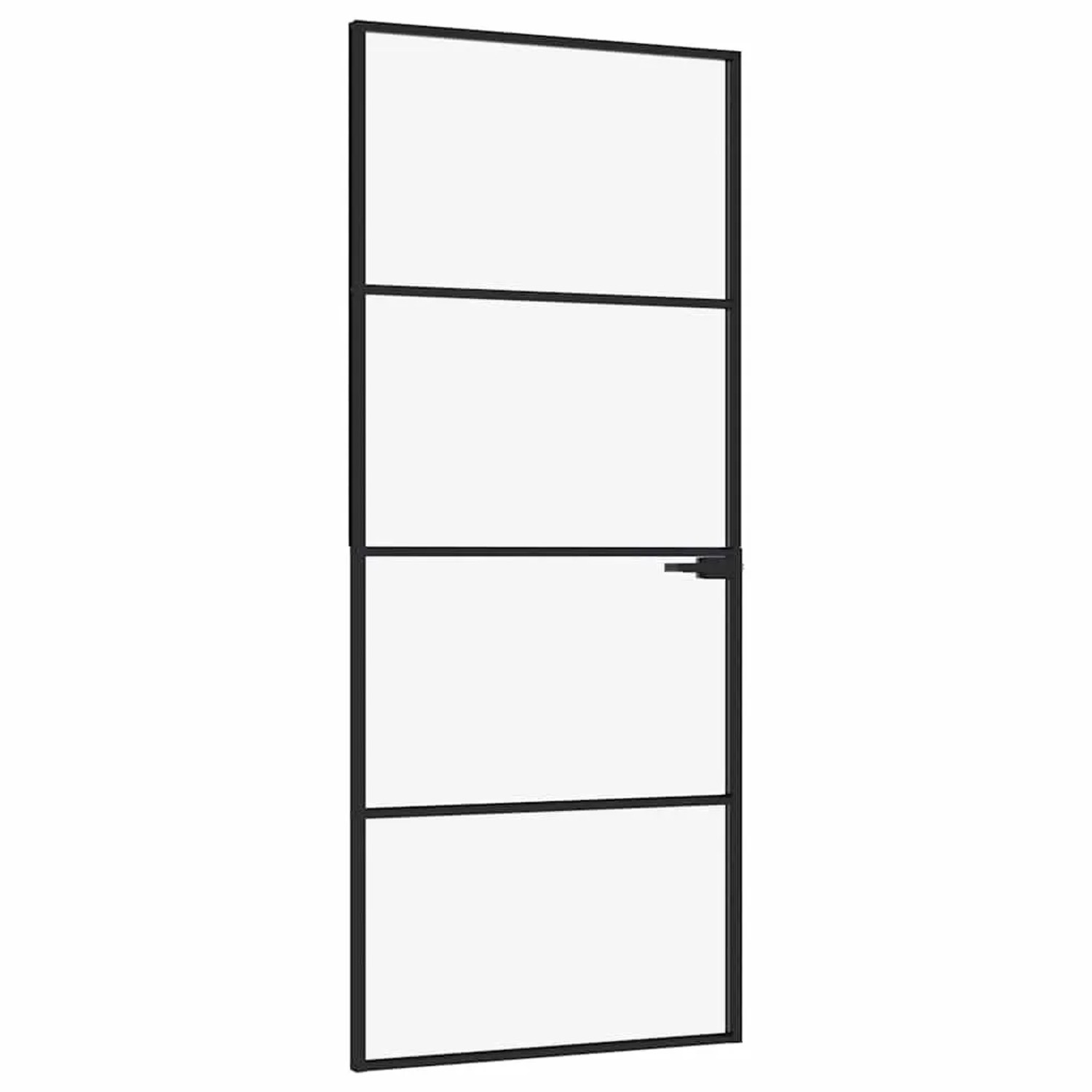 vidaXL Innentür Schwarz 83x201,5 cm Hartglas und Aluminium Schlank 153659