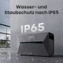 Anker Solix Solarbank 3 E2700 Pro im Regen, zeigt IP65 Wasser- und Staubschutz für Balkonkraftwerk.