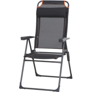 Siena Garden Campingsessel Comfort, anthrazitfarbener Faltstuhl mit verstellbarer Rückenlehne.