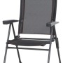Siena Garden Campingsessel Comfort, anthrazitfarbener Faltstuhl mit verstellbarer Rückenlehne.