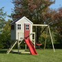 Wendi Toys Kinderspielhaus Elefant mit Rutsche und Schaukel im Garten.
