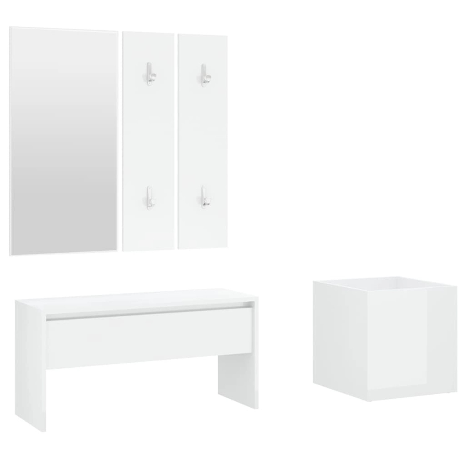 vidaXL Flurmöbel-Set Hochglanz-Weiß Holzwerkstoff Modell 3