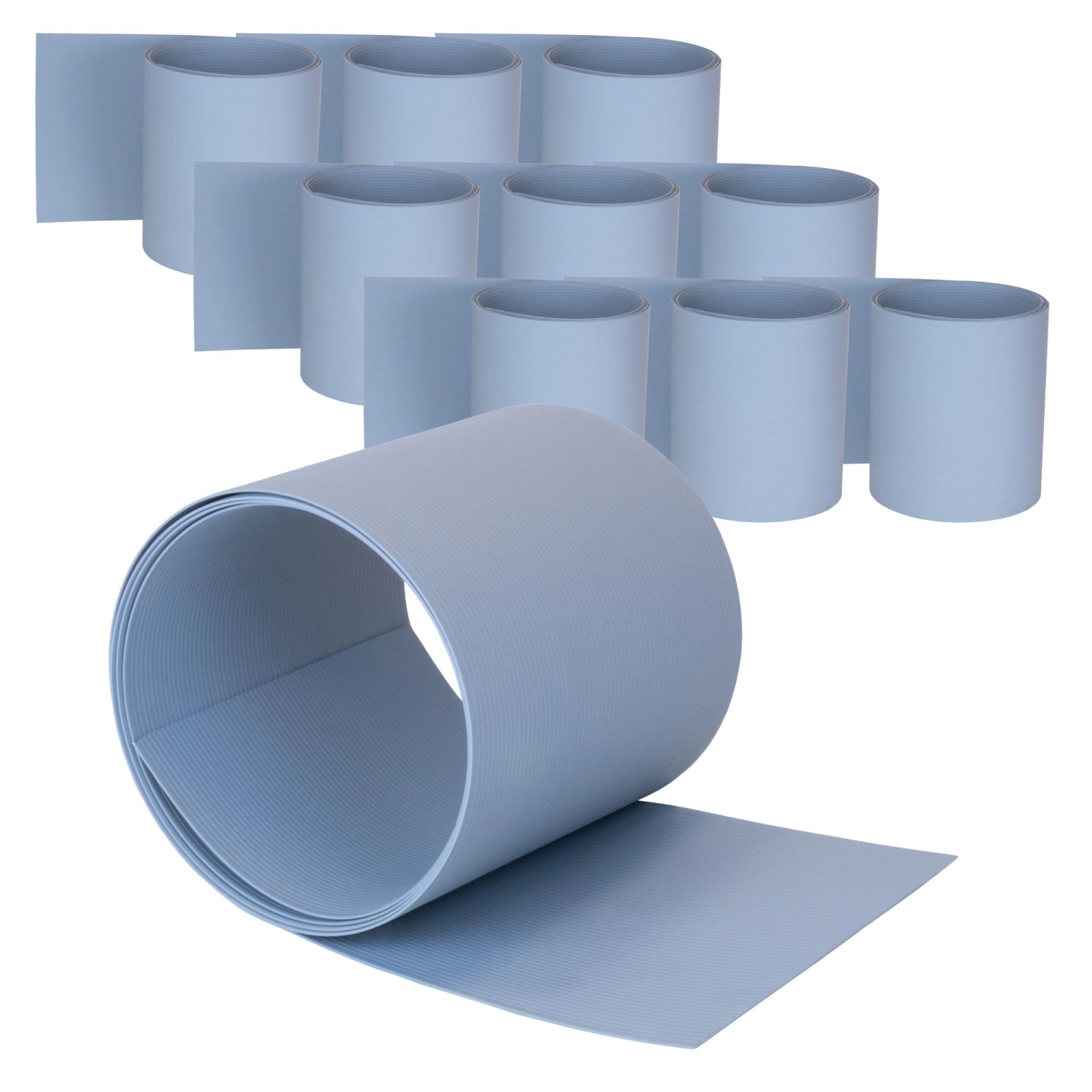 Jardinion Sichtschutzstreifen 10x 2,52m mit 3mm Rillen PVC Grau günstig online kaufen