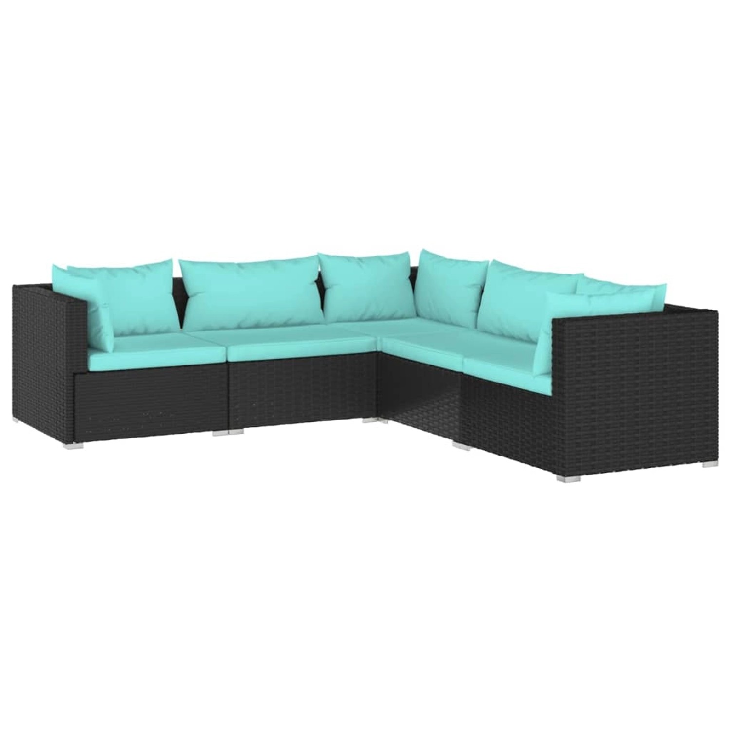 Vidaxl 5-tlg. Garten-lounge-set Mit Kissen Poly Rattan Schwarz günstig online kaufen