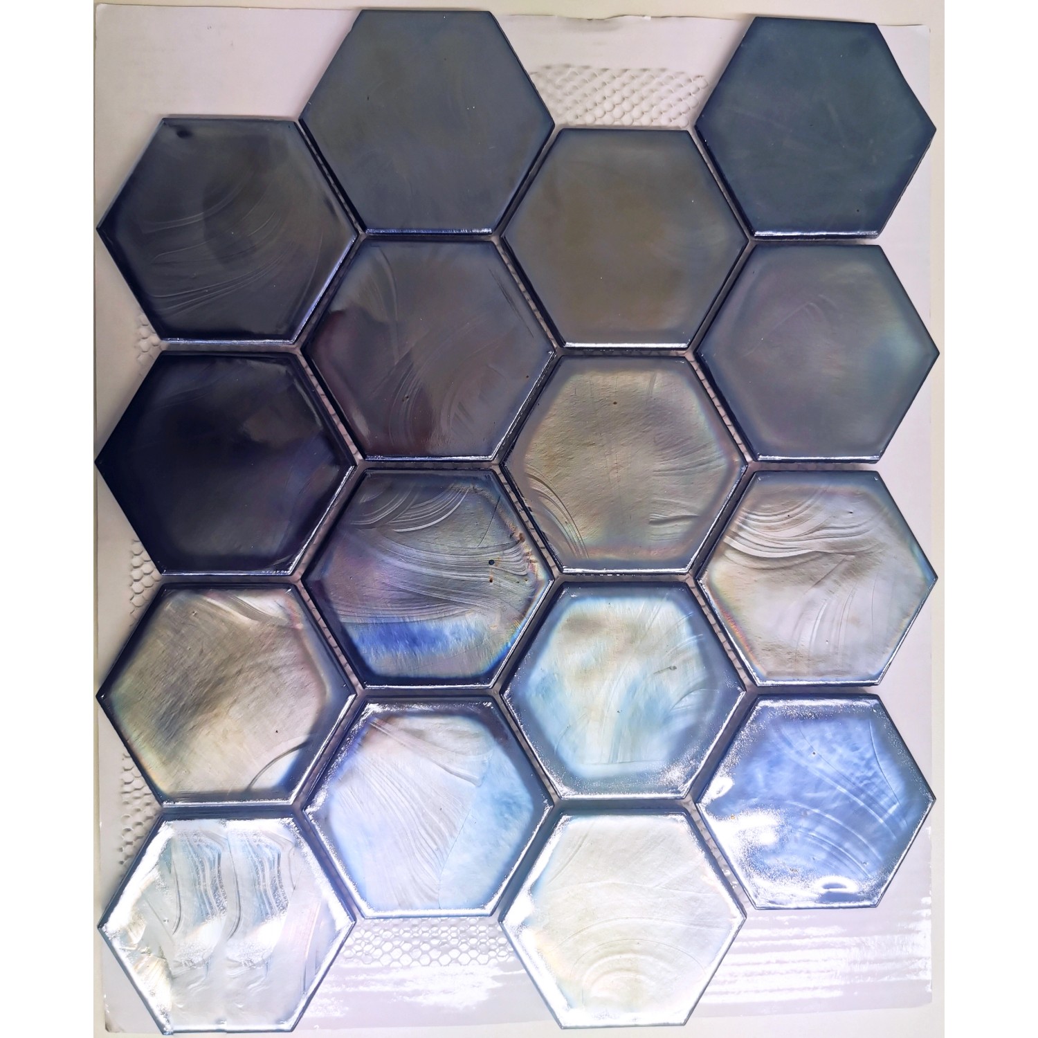 Mosaikmatte Cadiz Hexagon Keramik Schwarz 26 cm x 29,9 cm