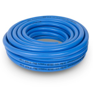 Blauer EBERTH Druckluftschlauch, 15m lang, 13x19mm Durchmesser, ohne Kupplung, bis 20 Bar.