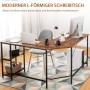 Costway L-förmiger Schreibtisch Braun_4