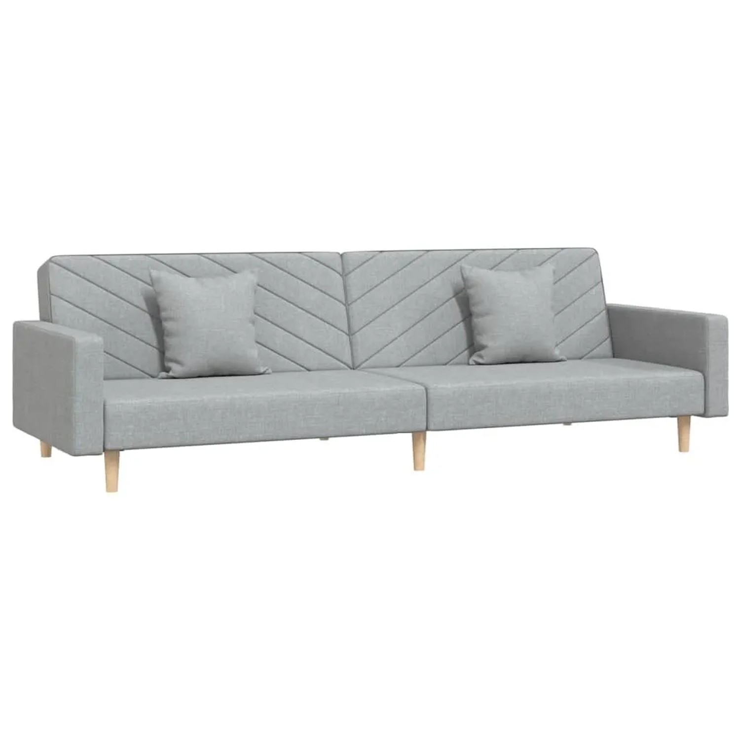 vidaXL Schlafsofa 2-Sitzer mit 2 Kissen Hellgrau Stoff 375899 günstig online kaufen