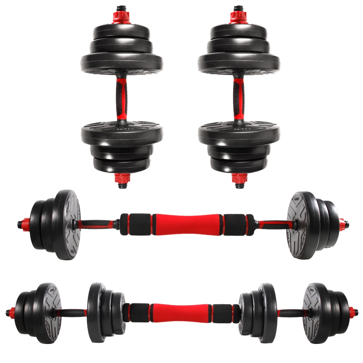 CCLIFE Hanteln Set 2er Kurzhanteln Langhanteln Verstellbar 20kg Hantelset Professionell Dumbbell mit Verbindungsstahlroh...