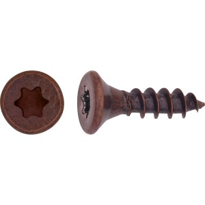 Brünierte Spanplattenschraube mit Senkkopf, TX-Antrieb, Ø 4x20 mm, 20er-Pack.