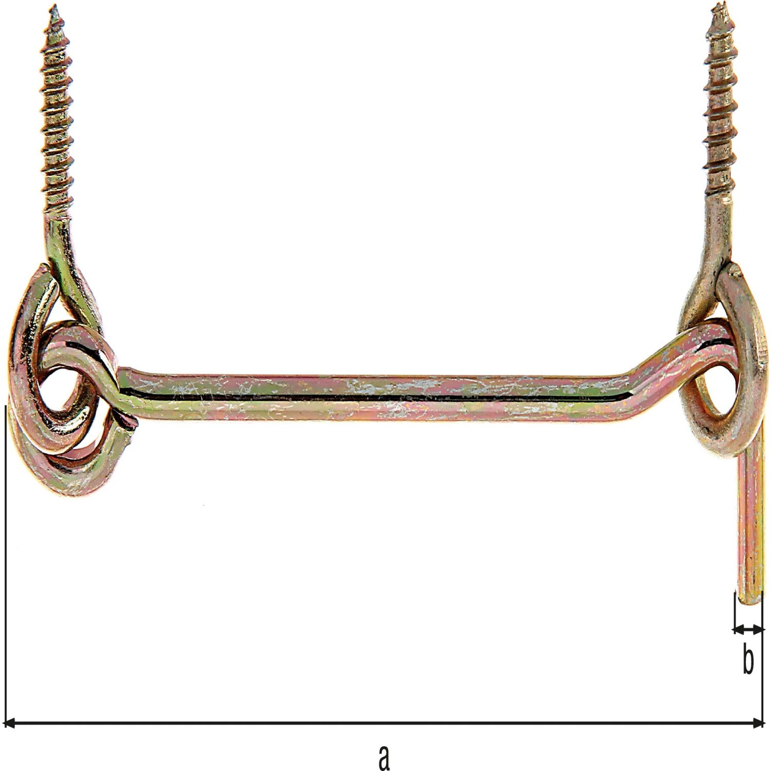 Sturmhaken mit Öse, Stahl verzinkt, 4,0 mm Hakenstärke, zur Sicherung von Fensterläden.