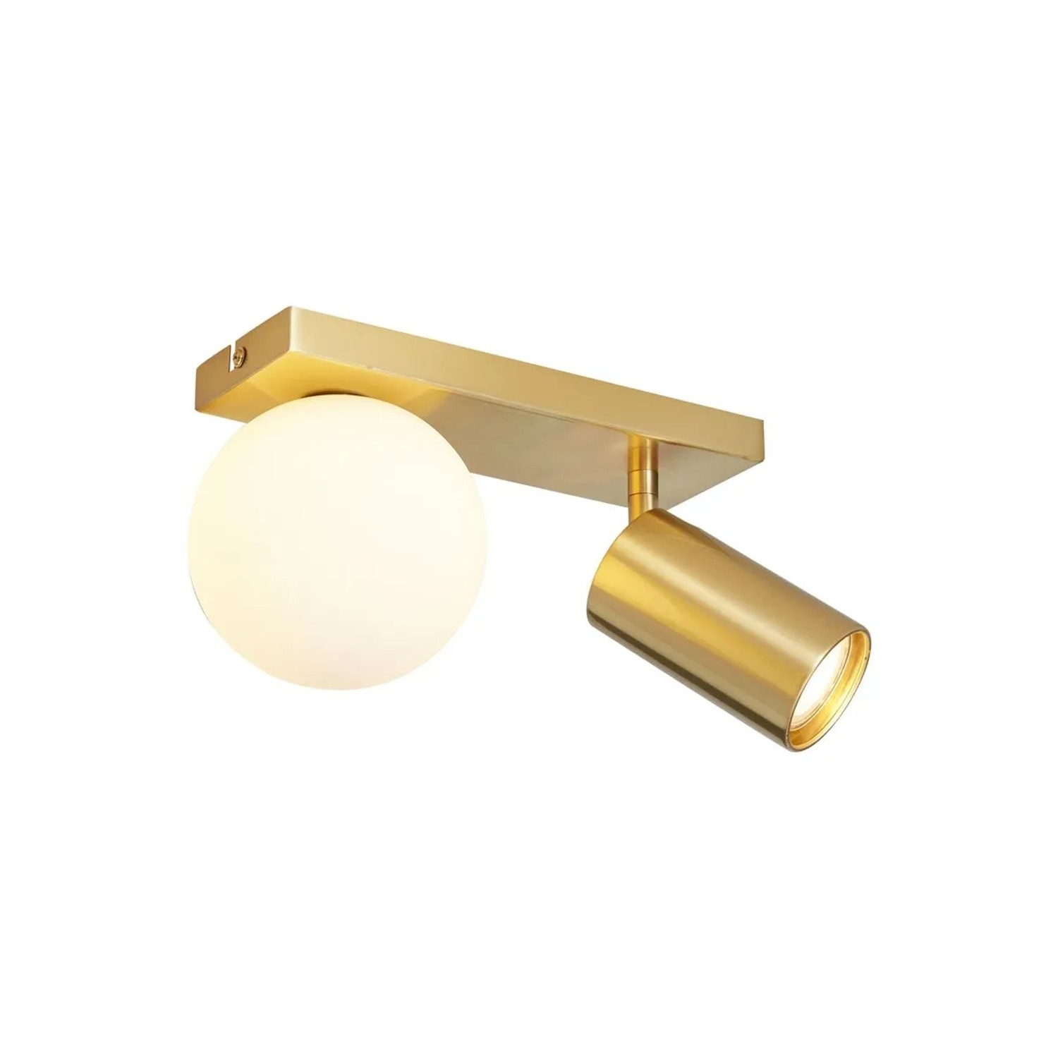 QAZQA Moderne Deckenleuchte Messing 2 Flammig Neigbar Lesly