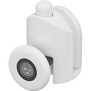 Weiße Türlaufrolle für Duschkabine Belfast II, 2 cm Durchmesser, 4er-Set.