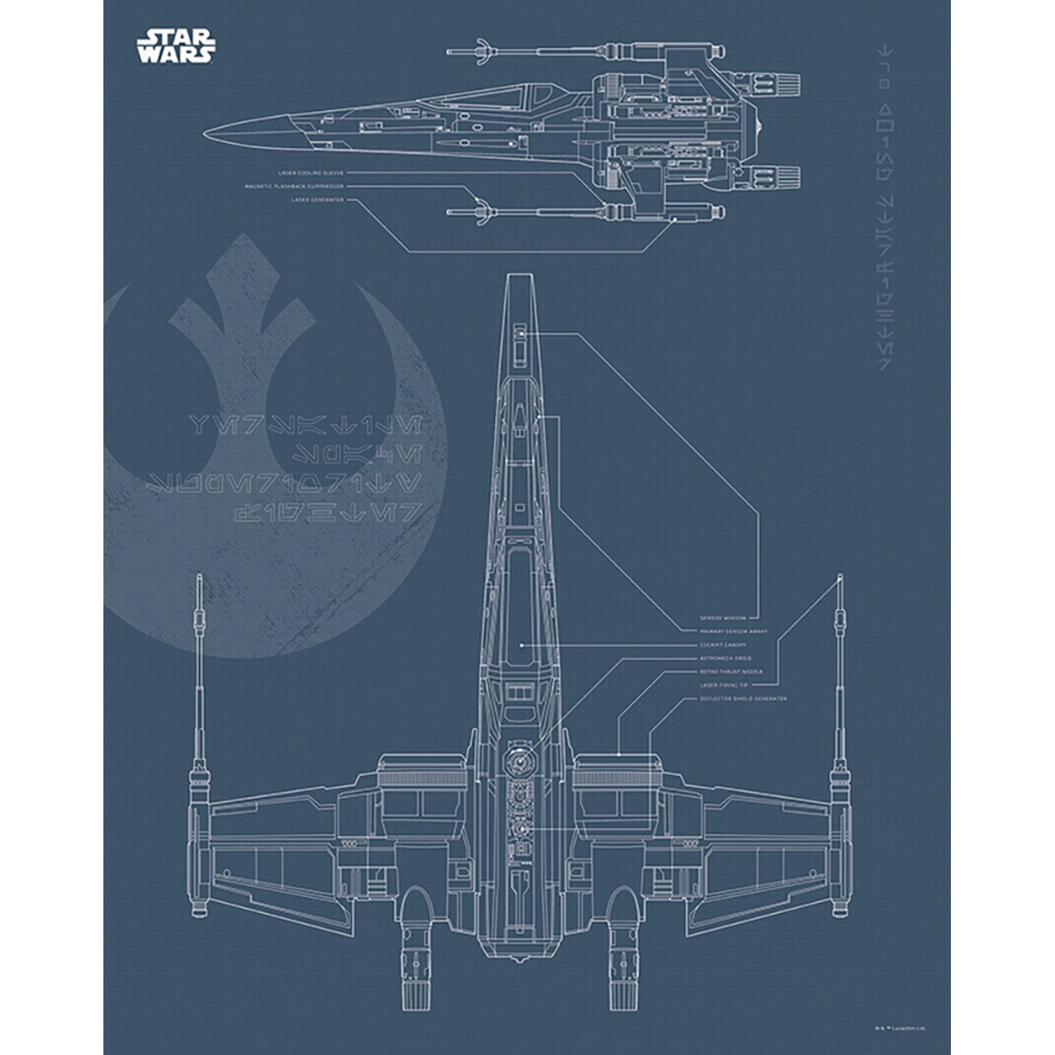 Disney Poster Star Wars X-Wing Dunkelblau 40 x 50 cm 611686 günstig online kaufen