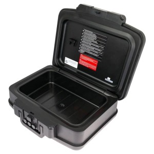 HMF 250437 Feuerfeste Wasserdichte Dokumentenbox Zahlenschloss DIN A4 44 x 16 x 33 cm Schwarz