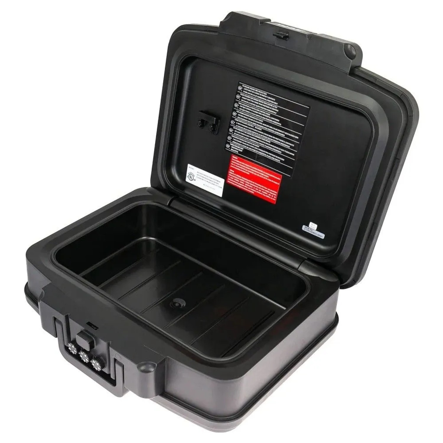 HMF 250437 Feuerfeste Wasserdichte Dokumentenbox Zahlenschloss DIN A4 44 x 16 x 33 cm Schwarz_3