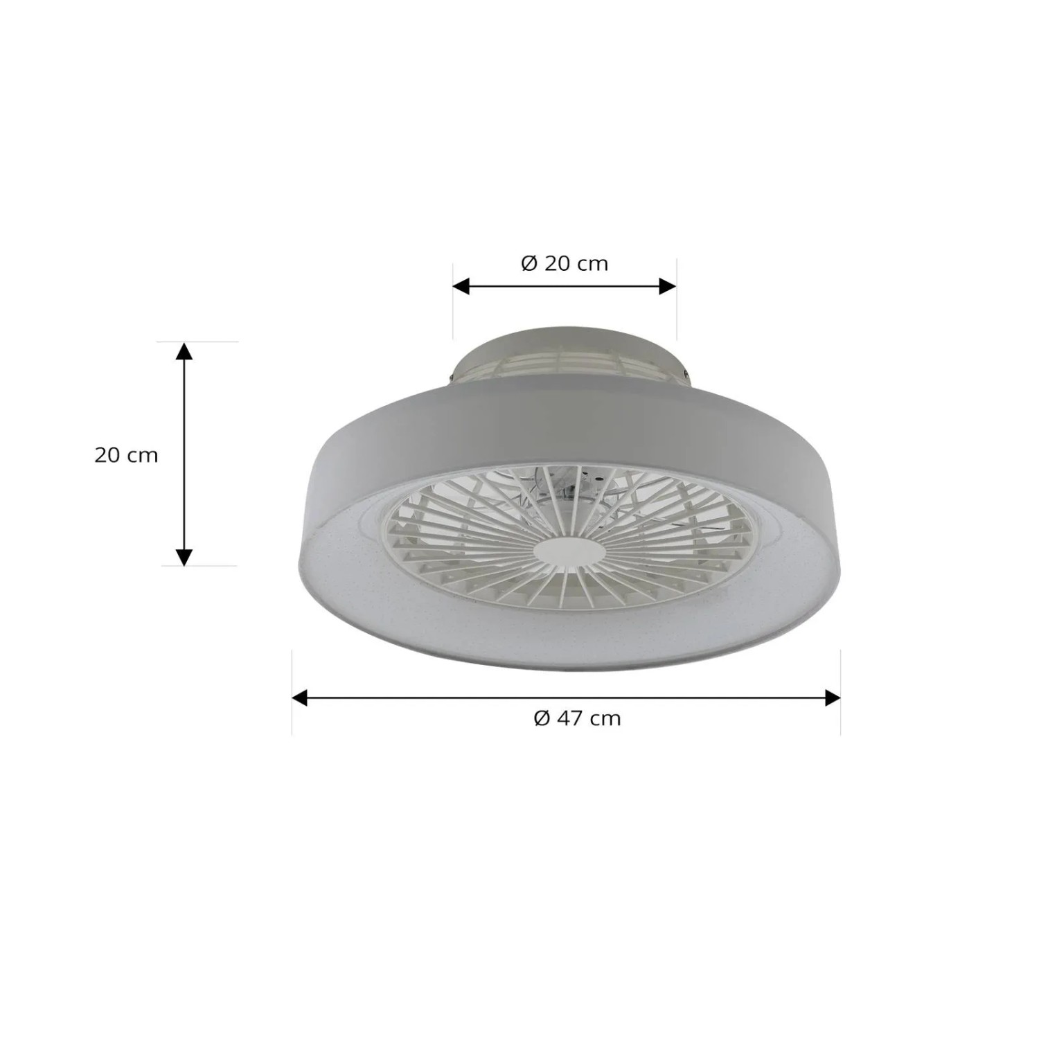 Lindby LED Deckenventilator mit Lampe Mace 10022137 Dimmbar Leselampe Modern in Weiß 1-flammig Wohnzimmerleuchte_5