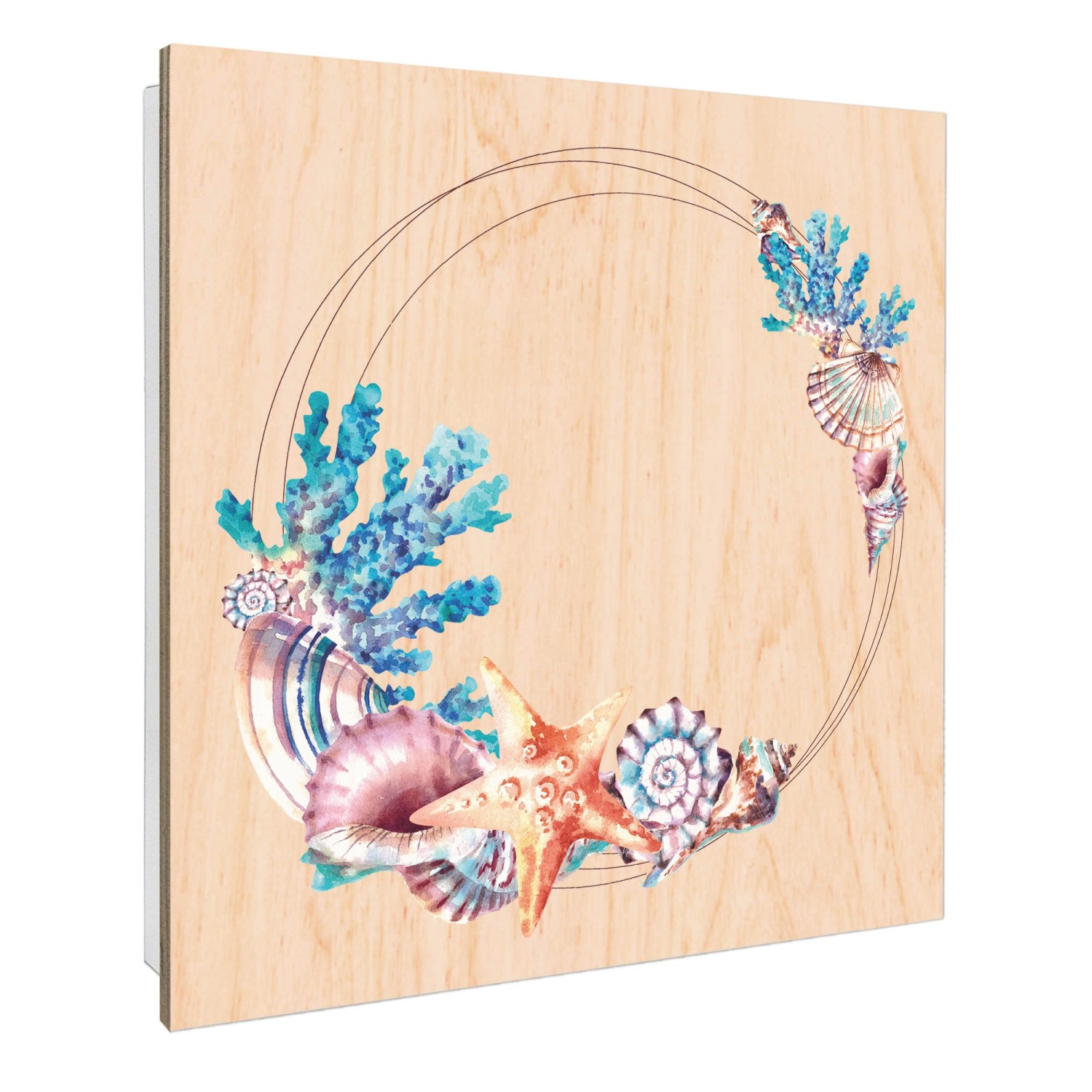 Banjado Schlüsselkasten mit Holzfront 30x30cm Weiß Scharnier Links 50 Haken günstig online kaufen