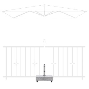 Doppler Balkon Granitsockel 25 kg mit Rollen für Sonnenschirme bis 200cm.