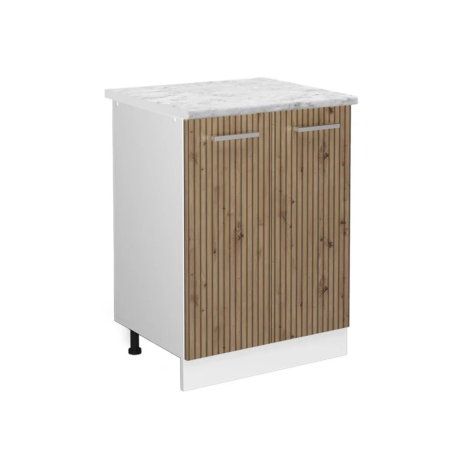 Vicco Küchenunterschrank R-Line Küchenkommode Artisan-Eiche Weiß 60 cm AP Marmor