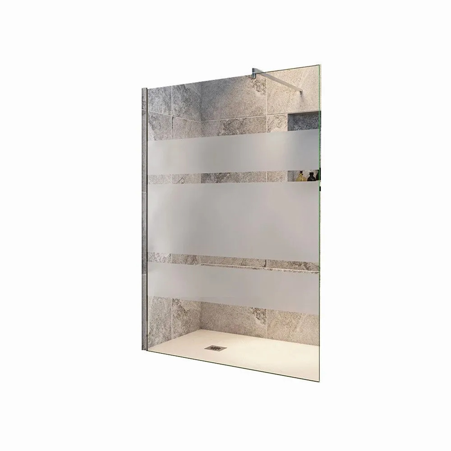 Duschparadies Walk-in Dusche 70 x 190cm Seitenwand 6mm Nano Glas Teilsatiniert Duschabtrennung Duschtrennwand Mit Verchromt Stabilierungsstange
