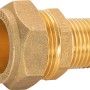 Messing Schraub-Übergangsnippel, 37 mm, für Klemmfittings mit Außengewinde.