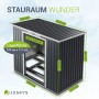 Juskys Metall Gerätehaus M mit Pultdach, anthrazit. Gartenhaus mit Schiebetür und Metallrahmen.