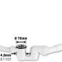 Weiße Excentergarnitur 44,8 mm (G 1 1/2) für Badewannen, flexibler Ablauf und Überlauf.
