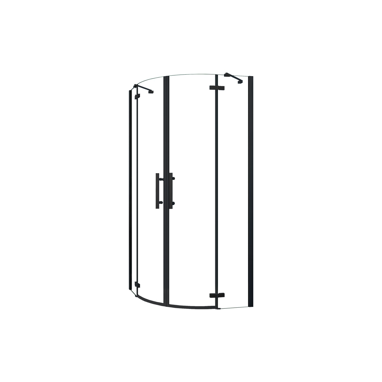 AICA 90x90x195cm Schwarz Runddusche Duschkabine Viertelkreis Duschabtrennun günstig online kaufen