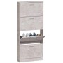 vidaXL Schuhschrank Betongrau 59x17x150 cm Holzwerkstoff 342521_4