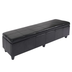 BERLINLODGE Sitzbank Mit Aufbewahrung Lars XXL 45x180x45cm Creme Kunstleder