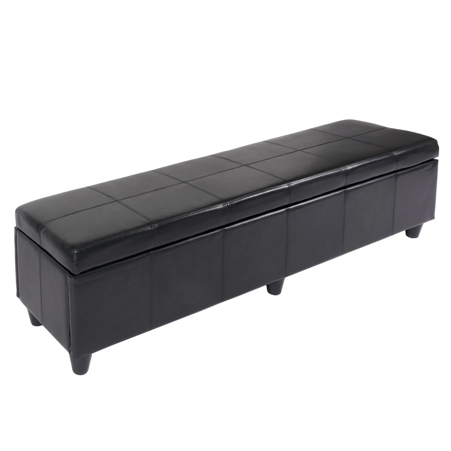 BERLINLODGE Sitzbank Mit Aufbewahrung Lars XXL 45x180x45cm Creme Kunstleder