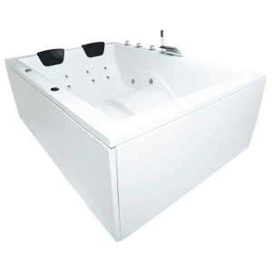Basera® Indoor Whirlpool Badewanne XXL Wave, 190x140 cm, für 2 Personen, in Weiß.