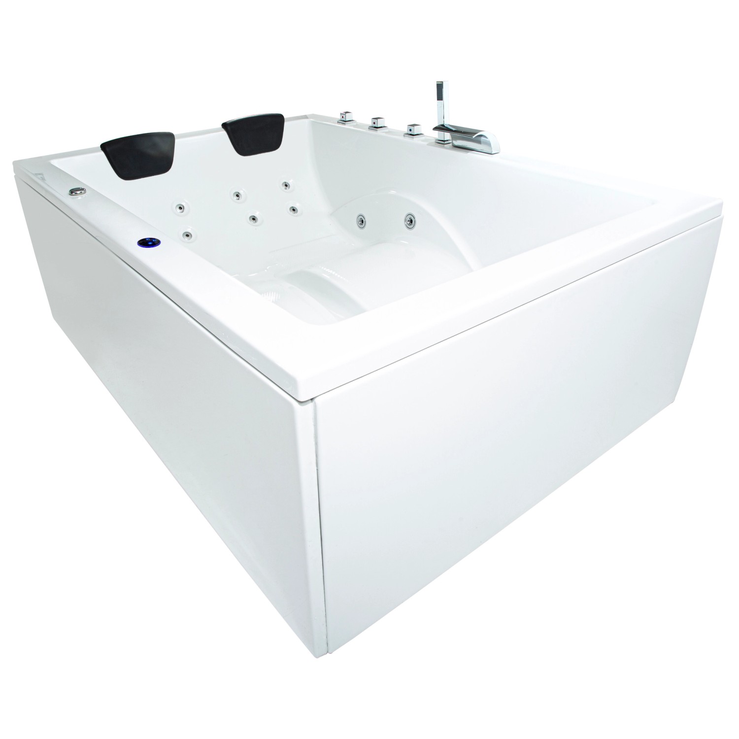 Basera® Indoor Whirlpool Badewanne XXL Wave 2 Personen Basic 190 x 140 cm