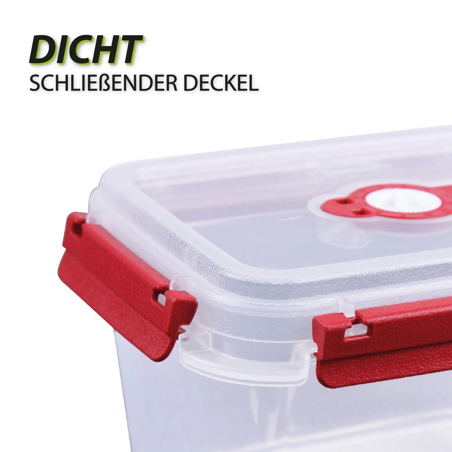 Bestlivings Frischhaltebox, 1,5L Lunchbox im 2er Set, rot, mit dicht schließendem Deckel.