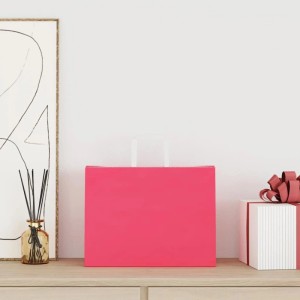vidaXL Papiertragetaschen 250 Stk mit Henkeln Rosa 32x17x25 cm 4101901