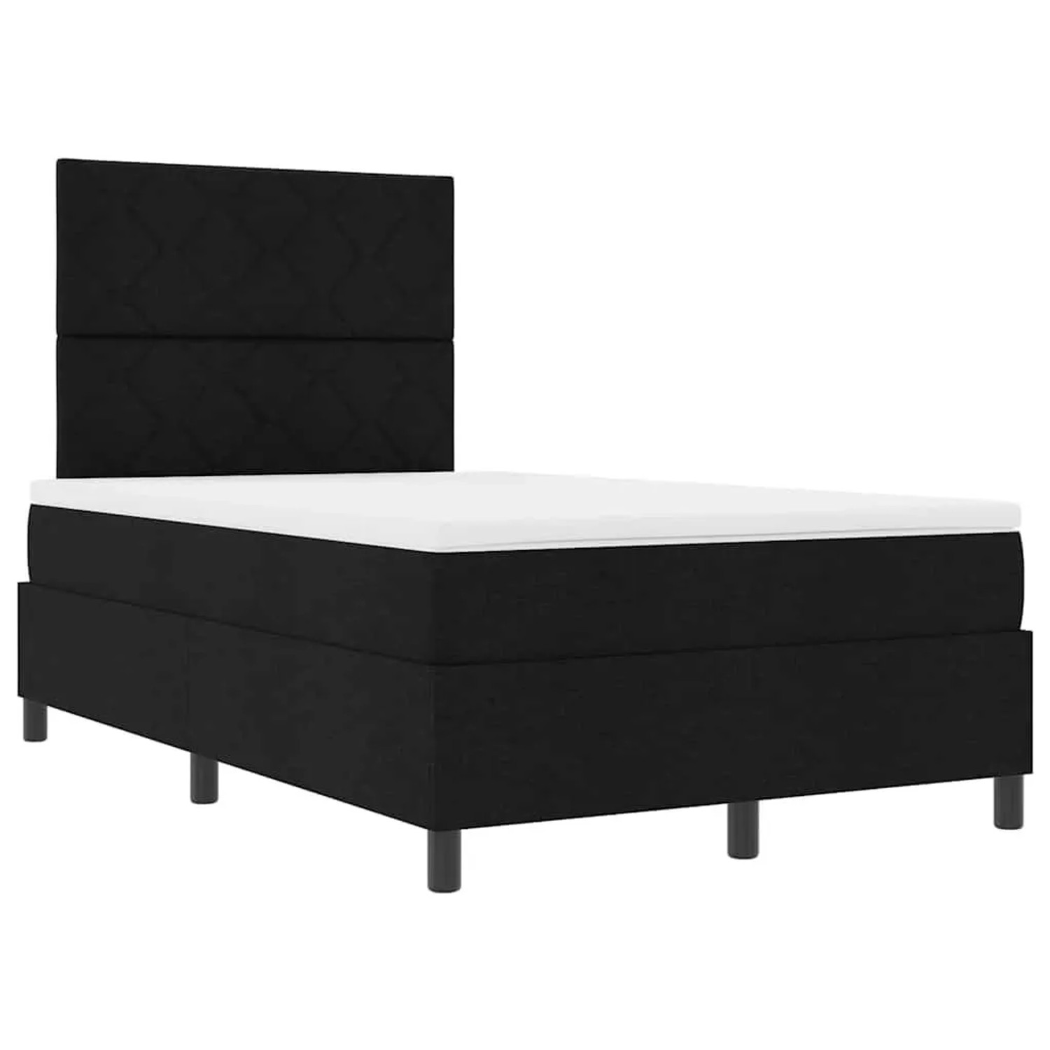 vidaXL Boxspringbett mit Matratze Schwarz 120 x 190 cm Stoff 3342930