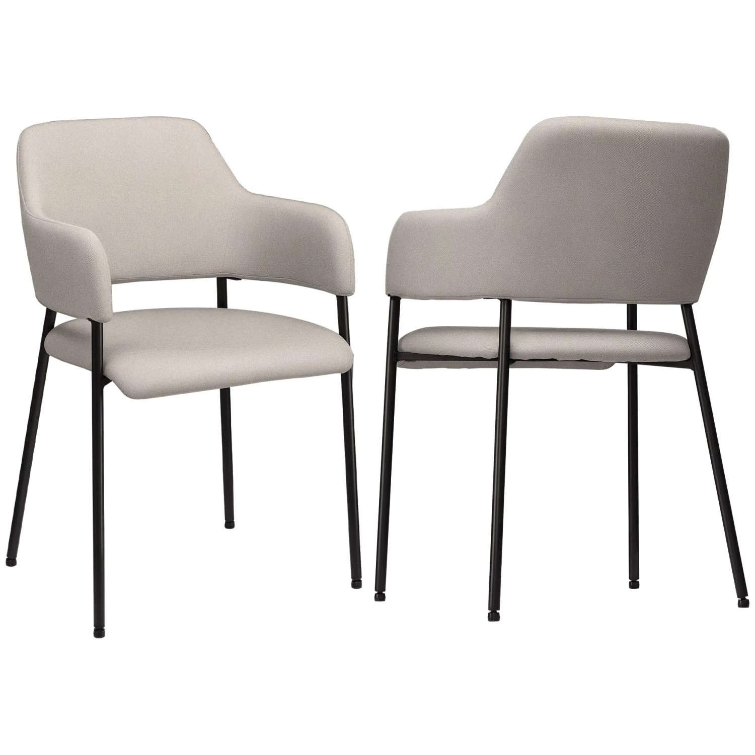 HOMCOM 2er Set Polsterstühle mit Rückenlehne