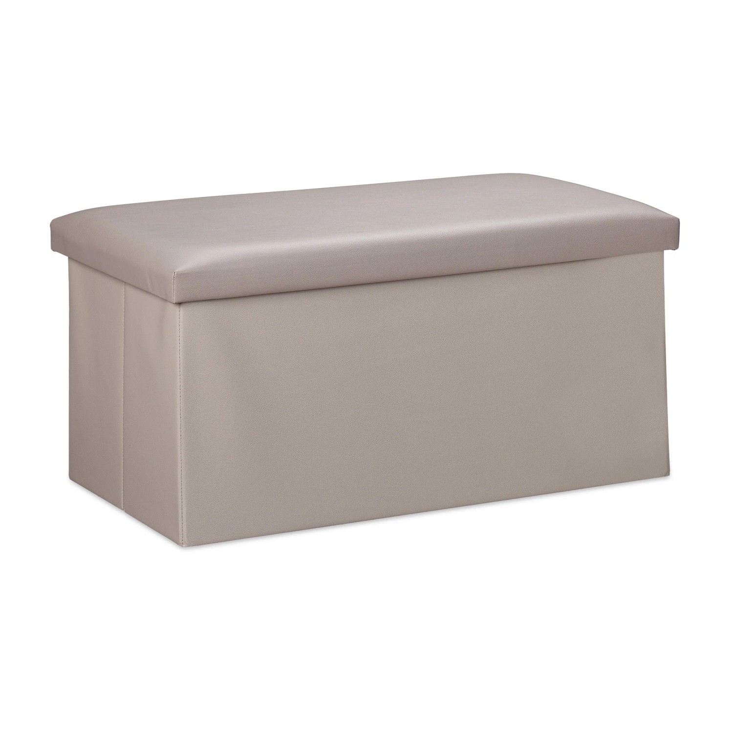 Relaxdays Sitzbank Kunstleder Grau Faltbar Mit Stauraum 37,5 cm x 76,5 cm x 38,5 cm 4,1 kg