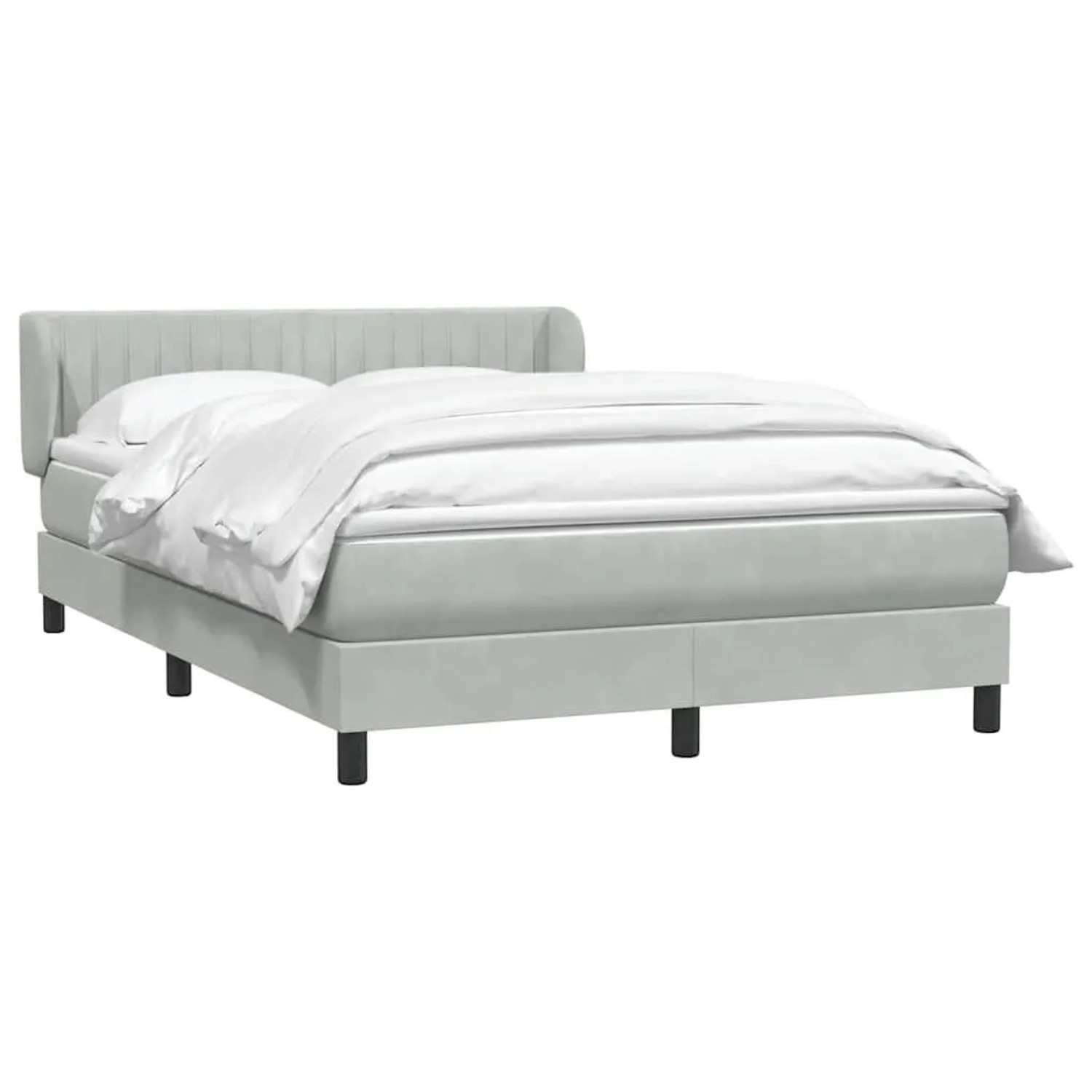 vidaXL Boxspringbett mit Matratze Hellgrau 160x220 cm Samt 3317739 günstig online kaufen