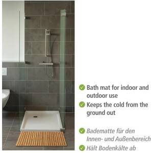 Wenko Bambus Baderost, 100x50 cm, für Bad und Sauna, rutschfest und natürlich.