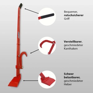 TRUTZHOLM Profi Fällheber 130 cm 10 cm Breit Wendehaken