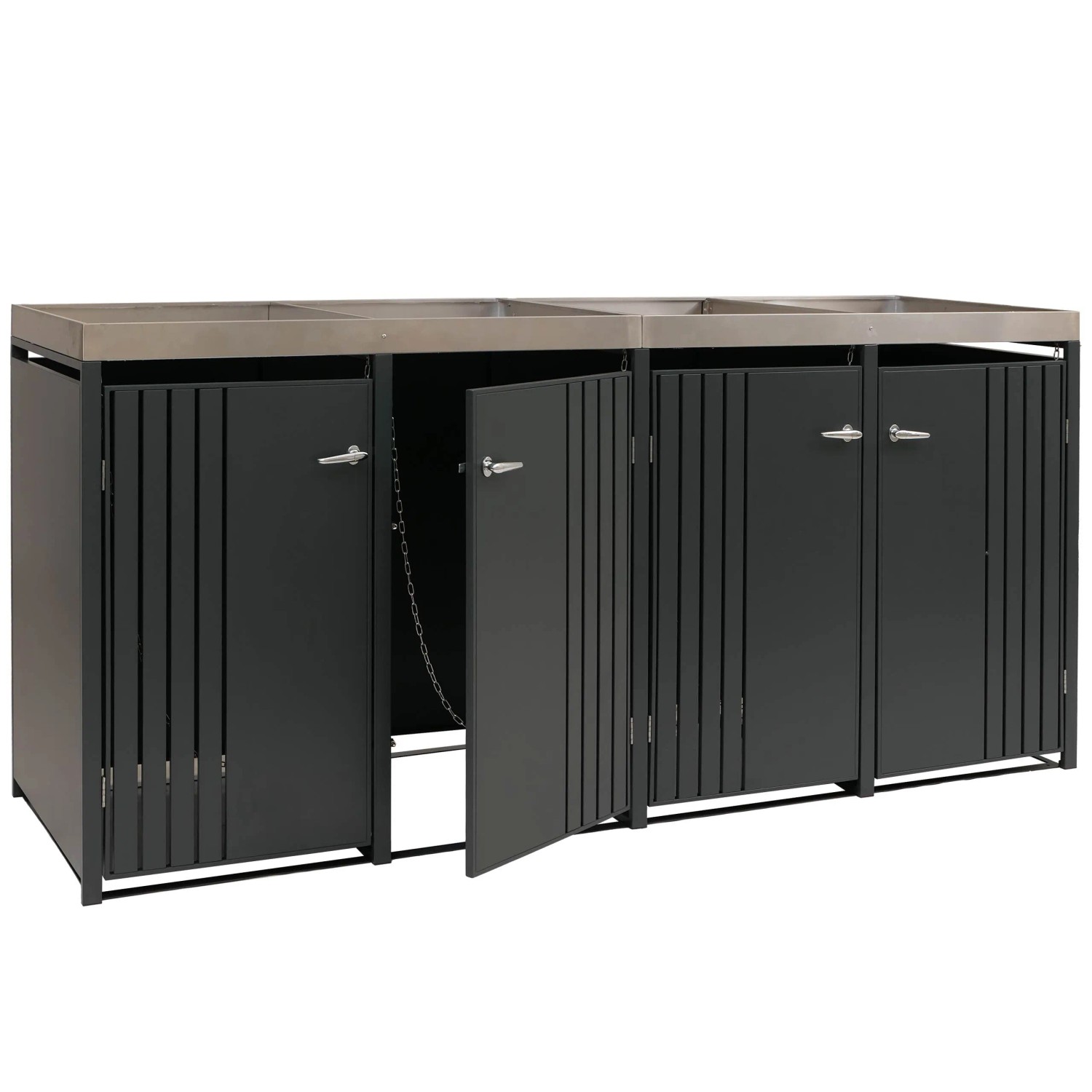 Proregal 4er-Mülltonnenverkleidung Mit Pflanzkasten HxBxT 125x260x84 cm Ant günstig online kaufen