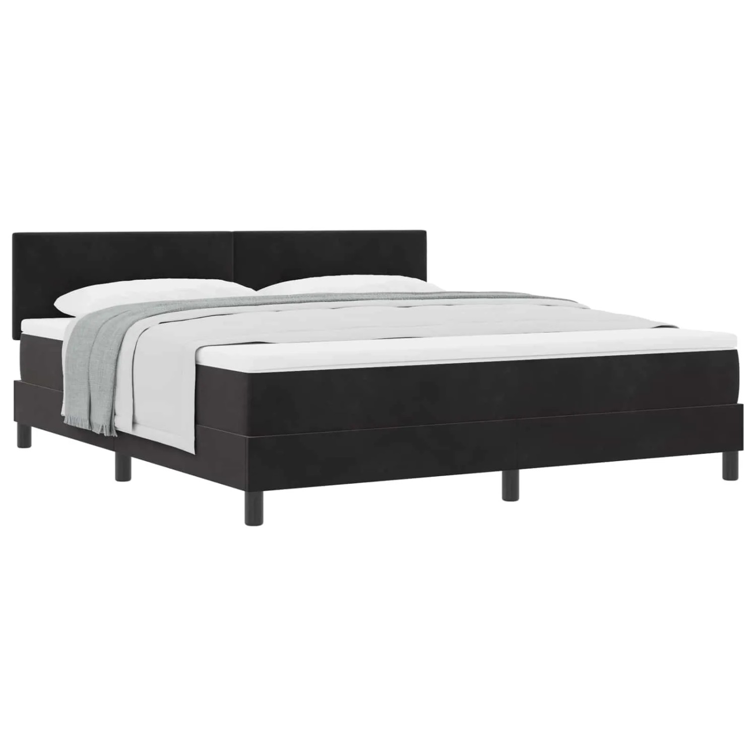 vidaXL Boxspringbett mit Matratze Schwarz 180 x 200 cm Samt 3339190 günstig online kaufen