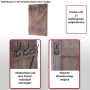 MCW Wandgarderobe D13 Dunkelgrau Shabby mit 6 Haken und 12 Aufhängungen.