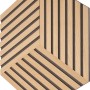 Denpanels Akustikpaneel Raute, Eiche Natur, 3er Set. Dekor-Paneel mit Lamellen-Design.