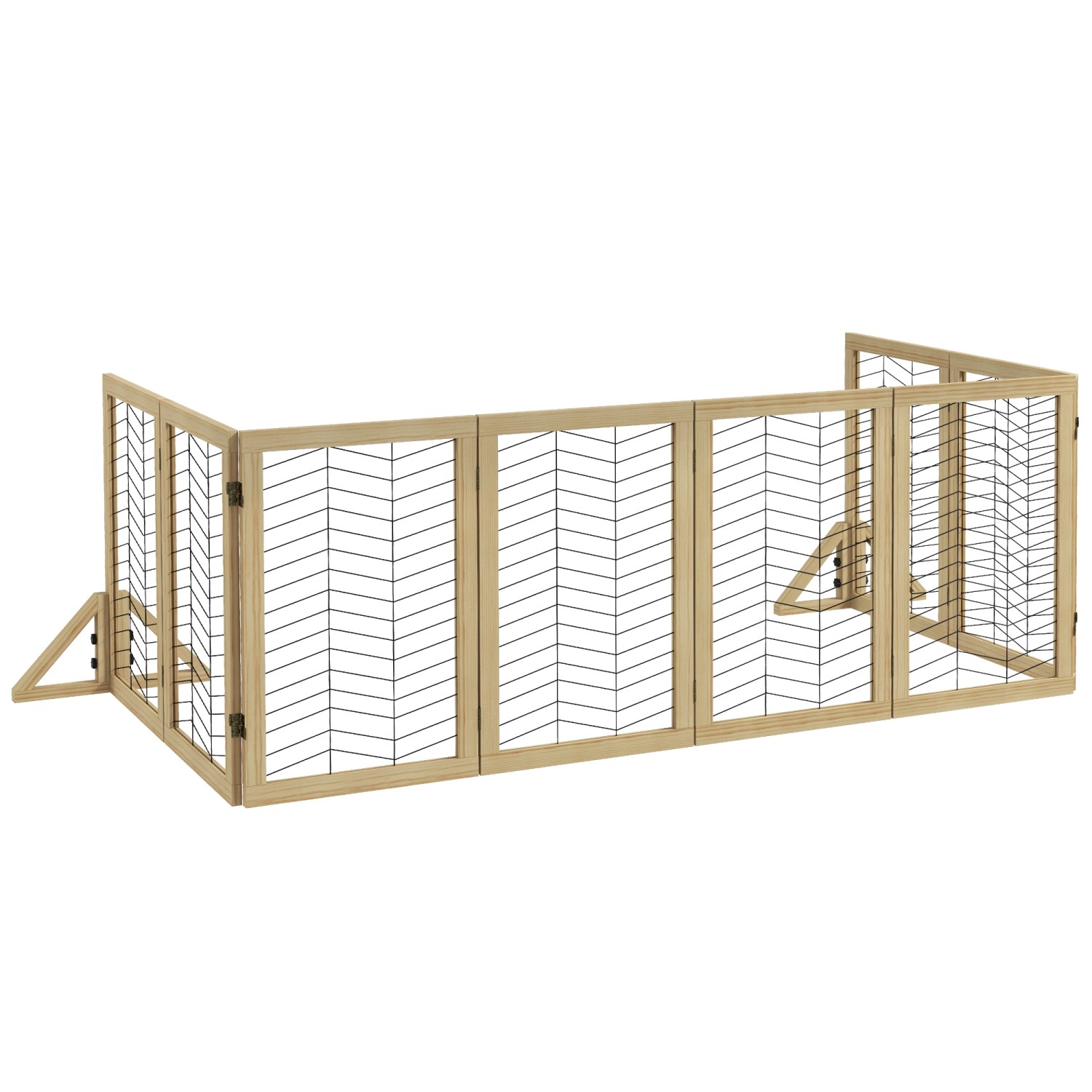 PawHut Absperrgitter Klappbar mit 8 Platten 375 x 44 x 70 cm