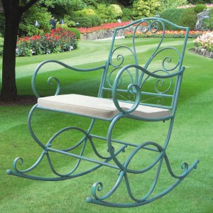 Cremefarbene Polsterauflage für Schaukelstuhl C39, passend für Garten & Terrasse.