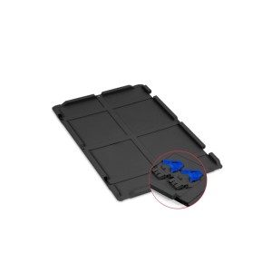 PROREGAL SuperSparSet 3x Eurobox Nextgen Grip Mit Scharnierdeckel Und Blauen Verschlüssen HxBxT 32x40x60cm 65 Liter Schwarz Griffe Geschlossen